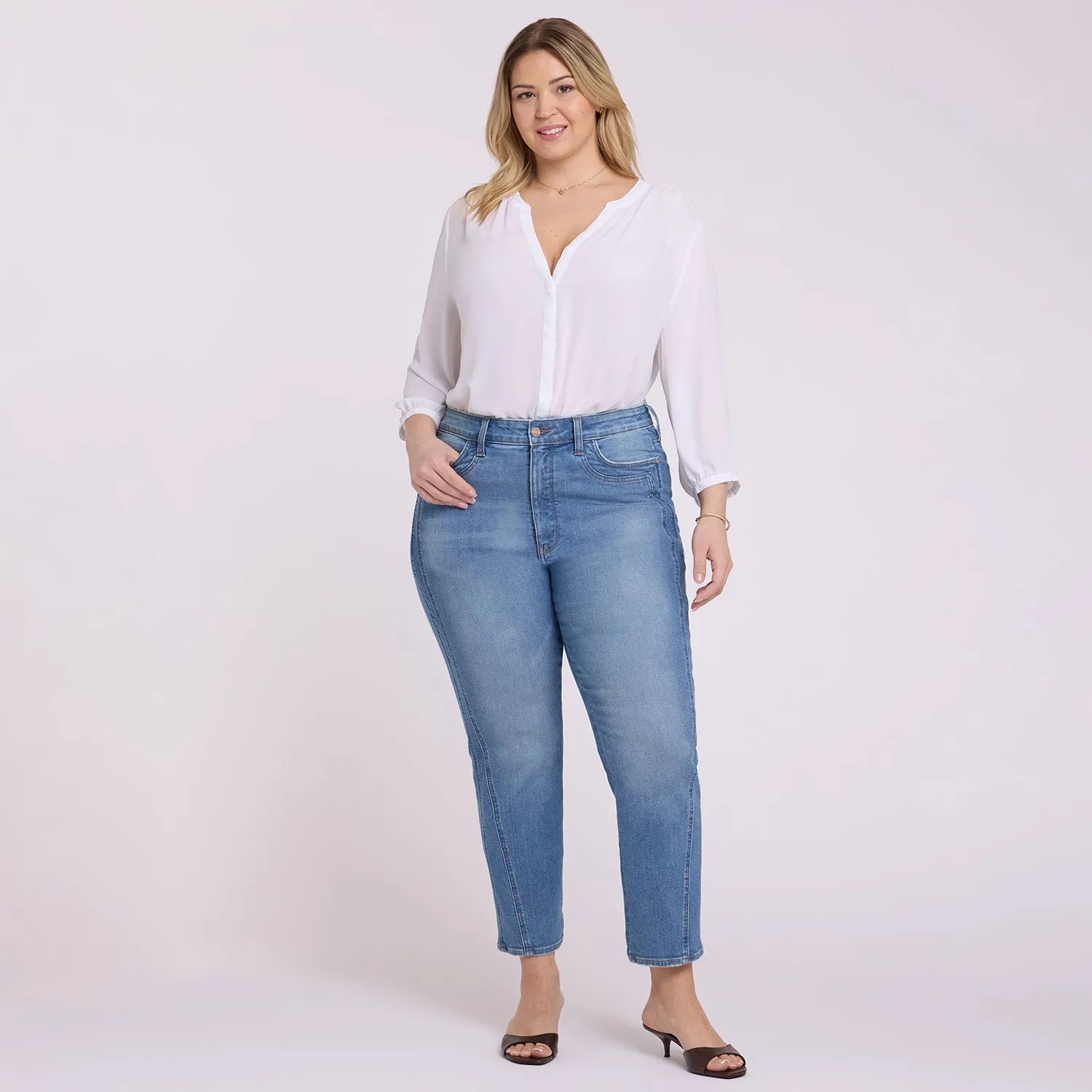 NYDJ Marilyn Straight Ankle Jeans Plus Port Sea schlank