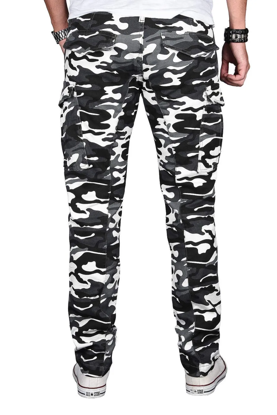 Alessandro Salvarini AS-032 Herren Cargohose Stretch Chino