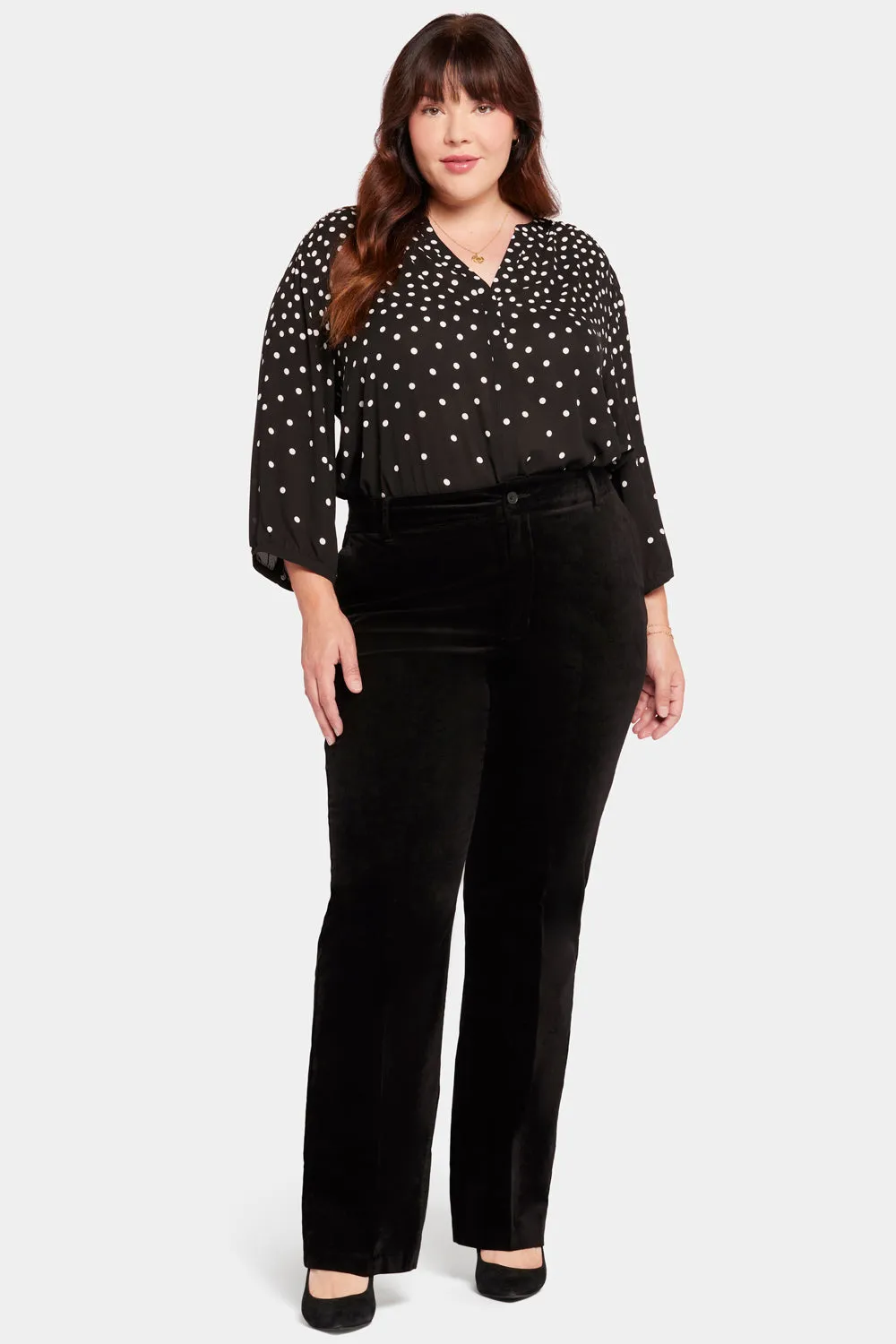 NYDJ Straight Leg Trouser Hose Schwarz Plus Samt