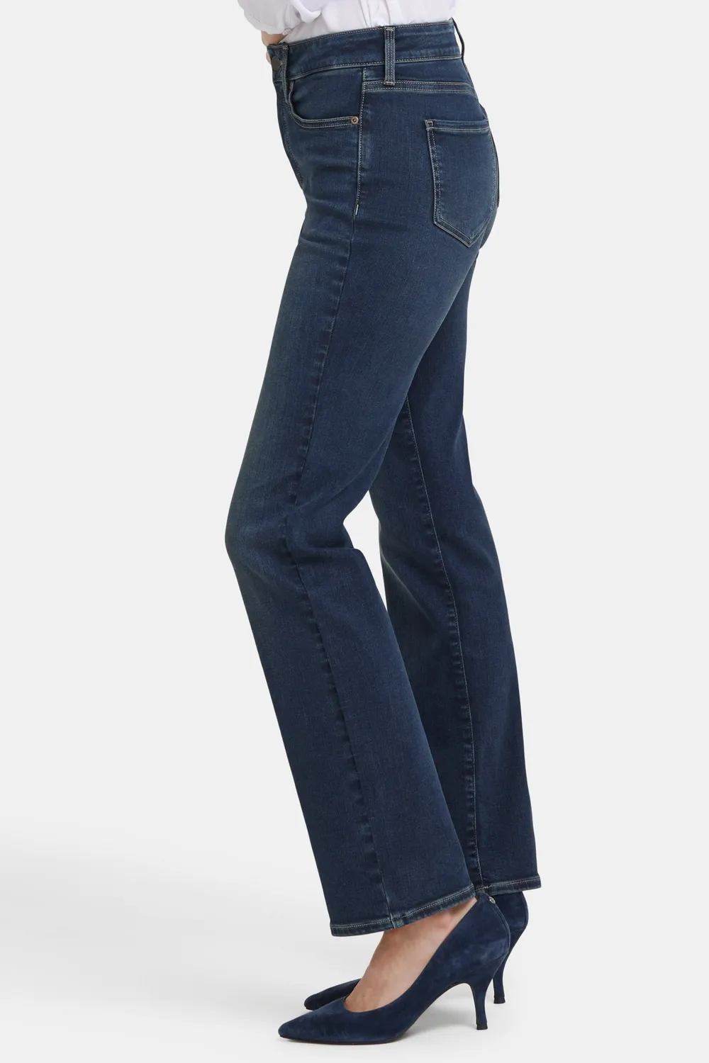 NYDJ Marilyn Straight Petite Jeans Presley dunkelblau