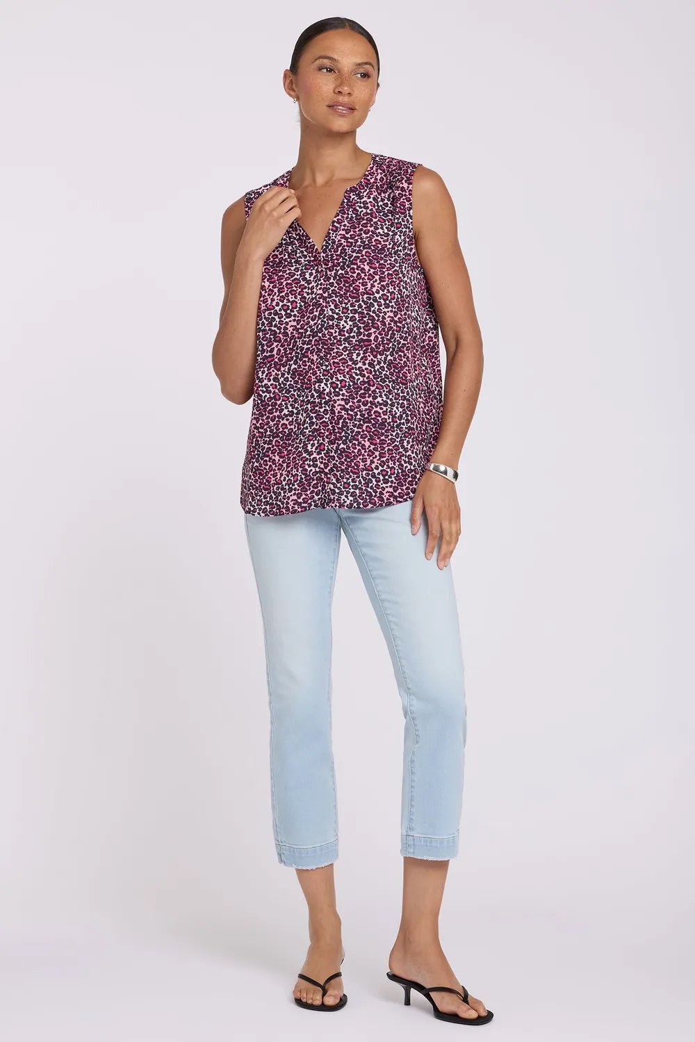 NYDJ Pintuck Bluse ärmellos Catarina recycelt