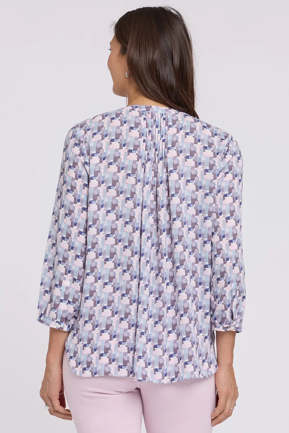 NYDJ Pintuck Bluse Aurora Abstract 3/4-Arm