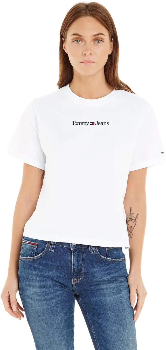 Tommy Jeans Serif Linear Tee T-Shirt Damen Baumwolle