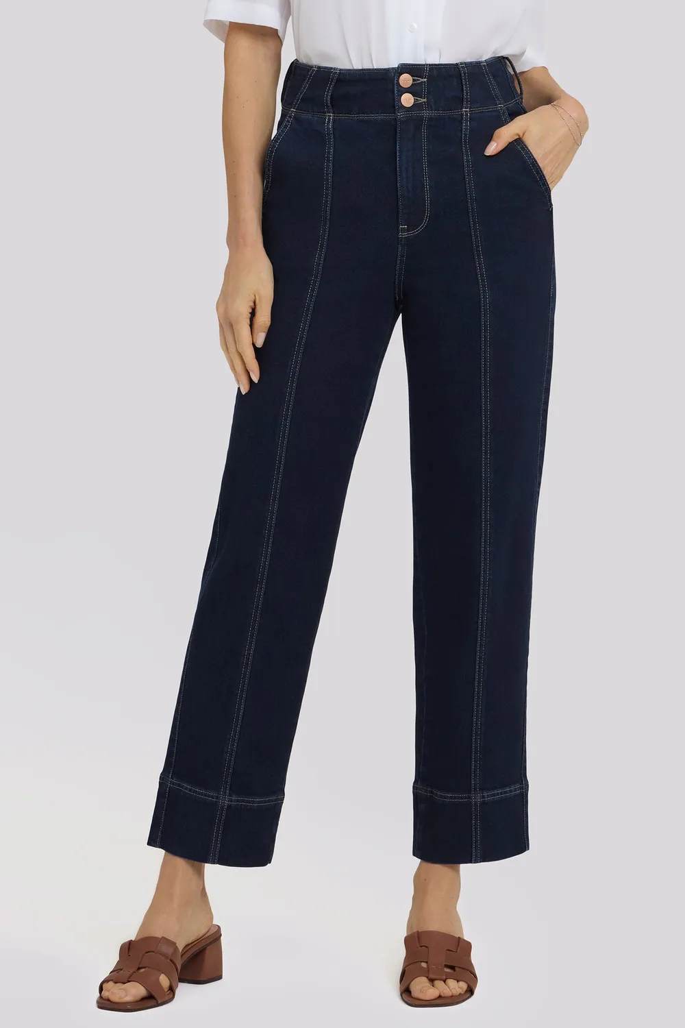 NYDJ Kasey Stovepipe Ankle Jeans Morning Tides dunkelblau