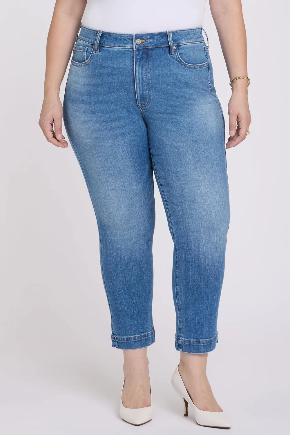 NYDJ Sheri Slim Straight Plus Jeans Pacifica schmal