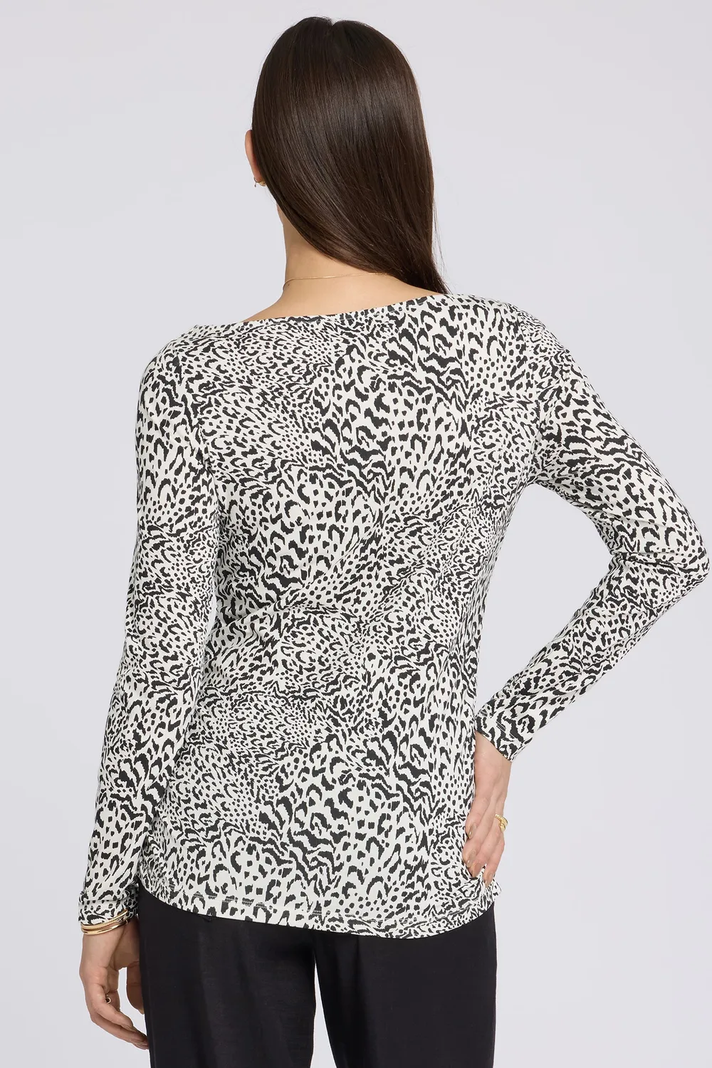 NYDJ Boatneck Knit Top Caitlyn Stricktop Schwarz-Multi