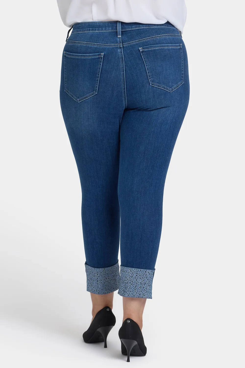 NYDJ Sheri Slim Ankle Jeans Plus Vintage Lapis mit Strass