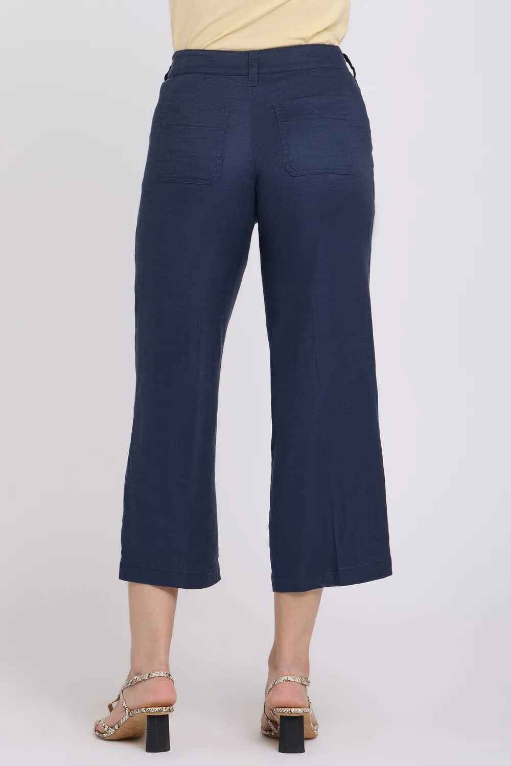 NYDJ Wide Leg Cargo Capri Hose Oxford Navy Leinen