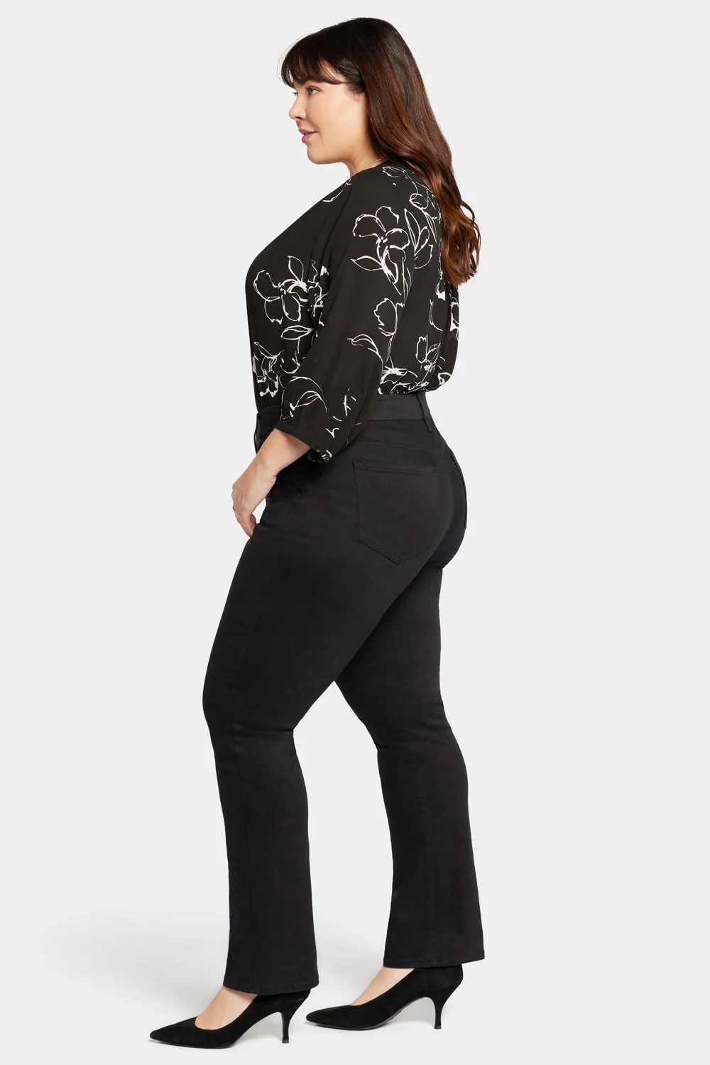 NYDJ Waist-Match Marilyn Straight Plus Jeans Schwarz
