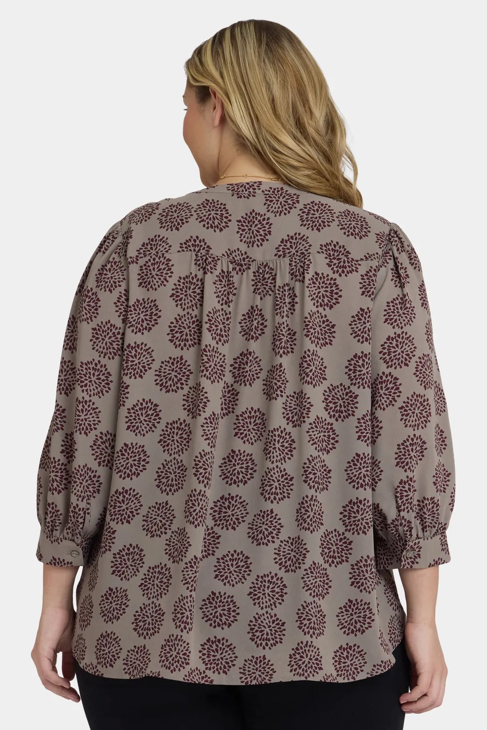 NYDJ Bonnie Bluse Valenton 3/4-Arm 0X Blumendruck