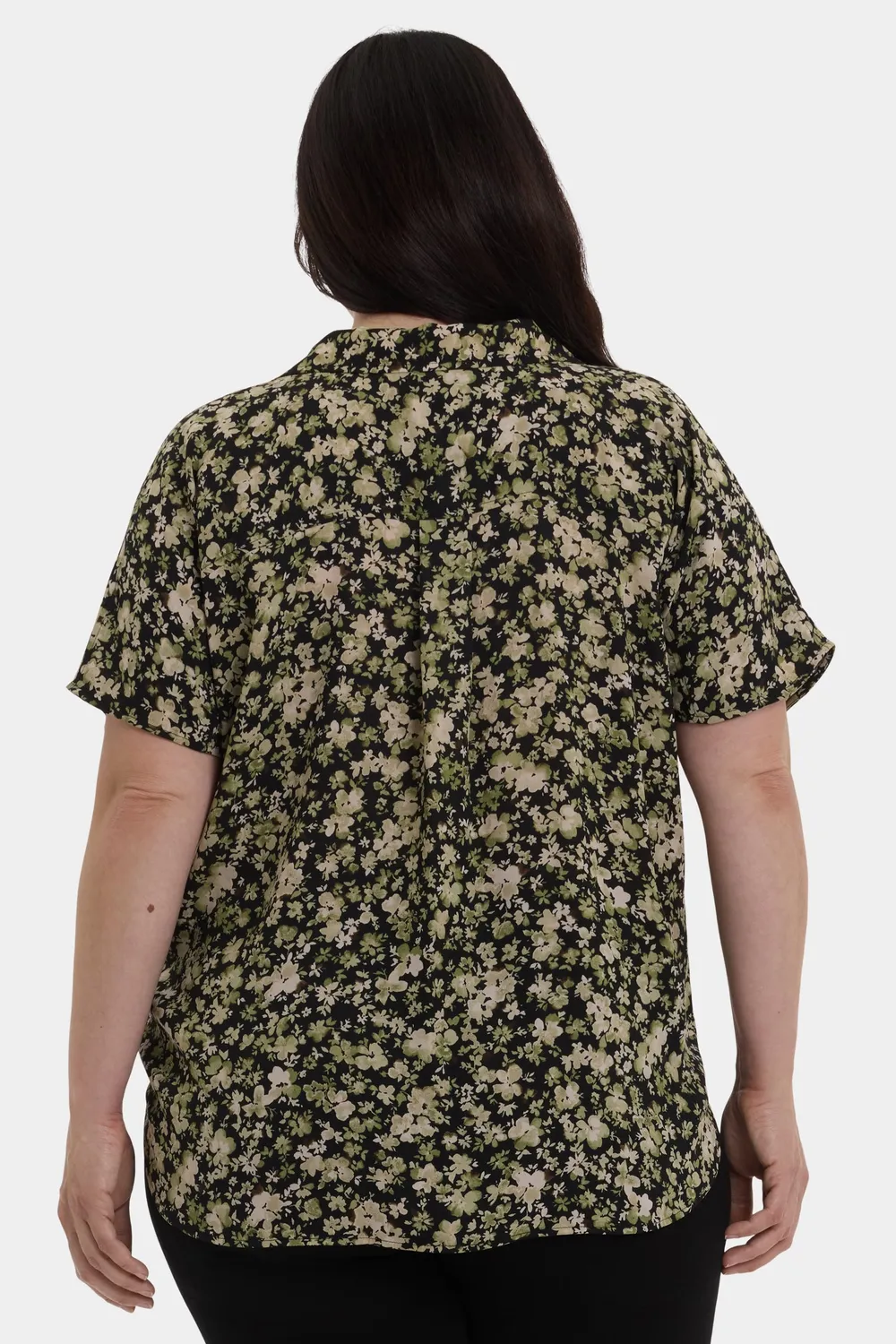 NYDJ Becky Kurzarm Bluse Plus Size Granada Garden leicht