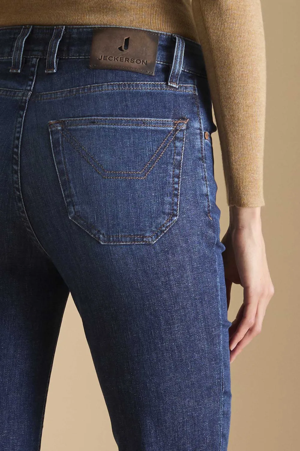 Jeckerson Janelle Jeans Damen Mittelblau Flared Stretch