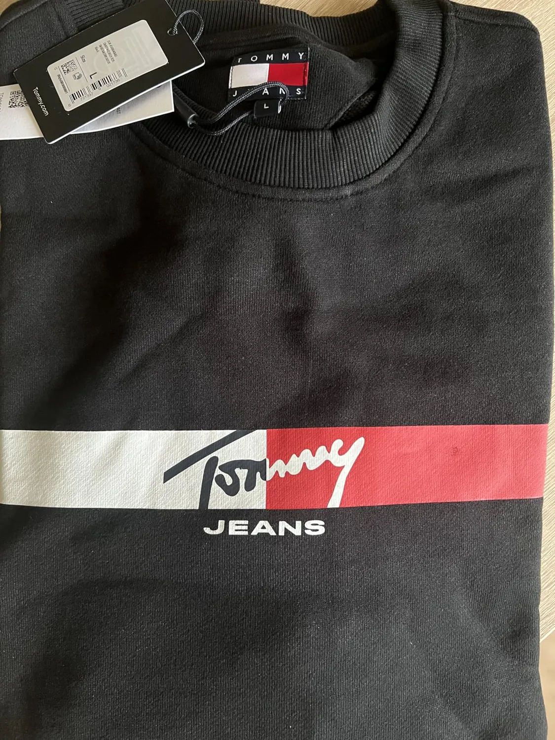 Tommy Jeans TJM Sign Stripe DM0DM23019 Sweatshirt schwarz