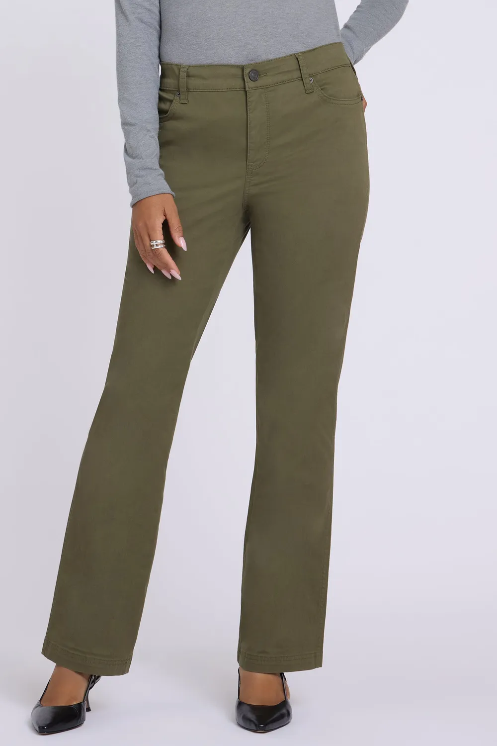 NYDJ Marilyn Straight Hose Bay Leaf Stretch-Twill