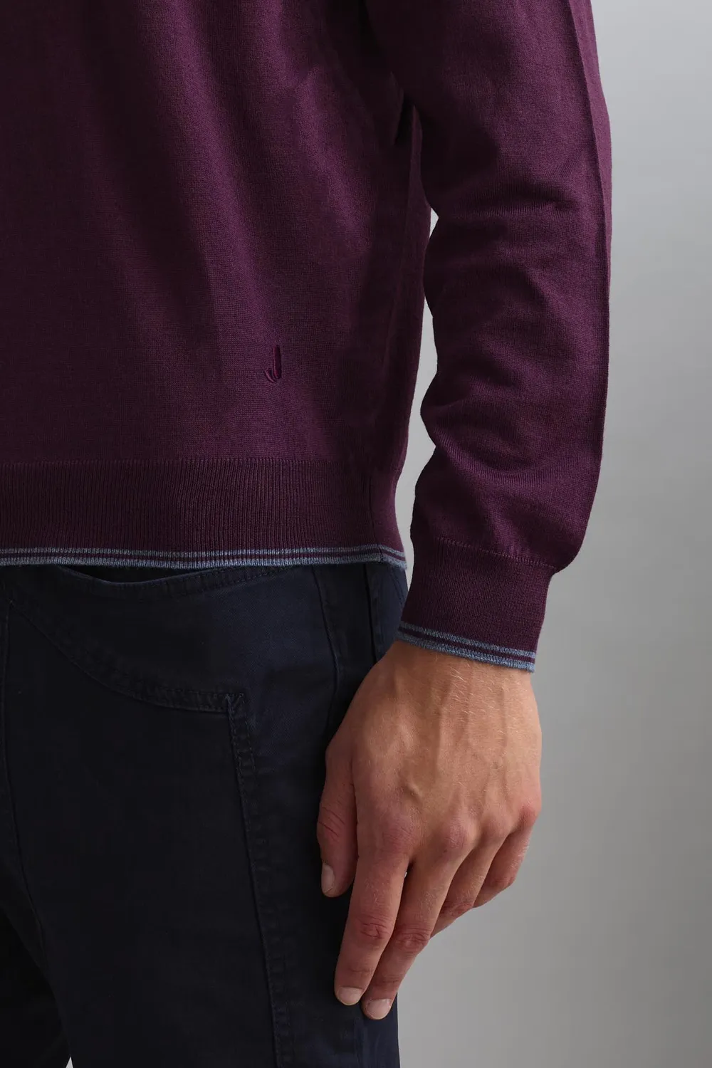 Jeckerson Girocollo Pullover Herren violett Wolle Rundhals