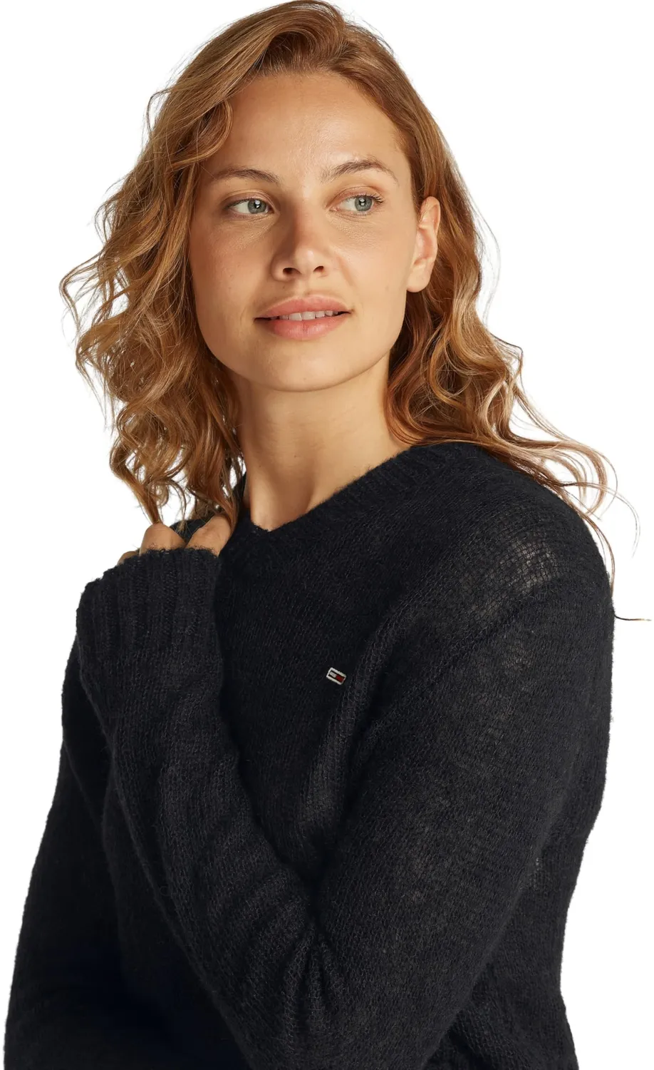 Tommy Jeans Open Knit Pullover Damen XL mit V-Ausschnitt