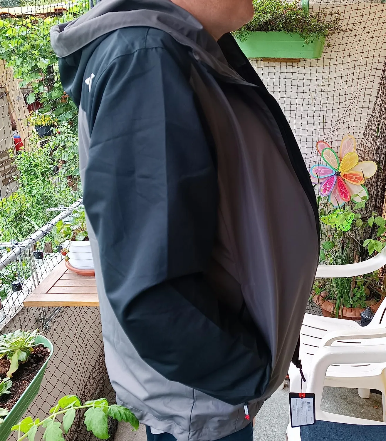 Alessandro Salvarini AS322 Regenjacke Dunkelgrau-Schwarz