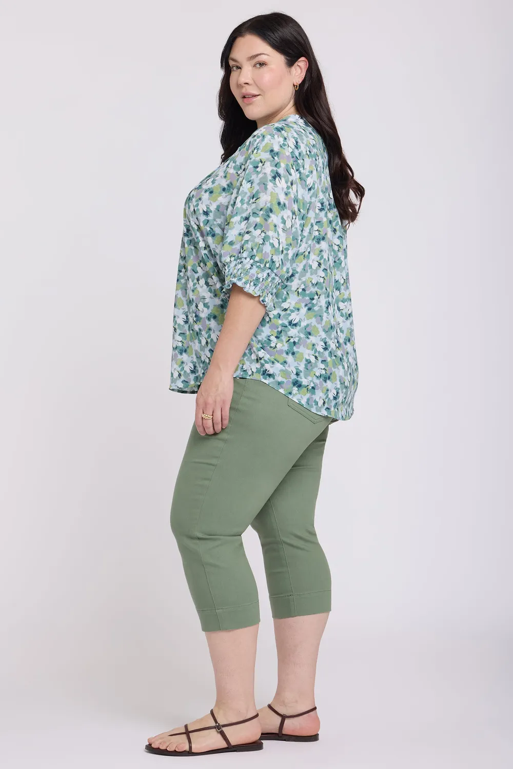 NYDJ Plissee-Bluse Kurzarm Bloomington Plus