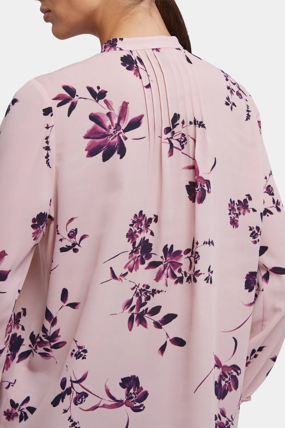 NYDJ Pleated Peasant Bluse Petit Palais gerafft