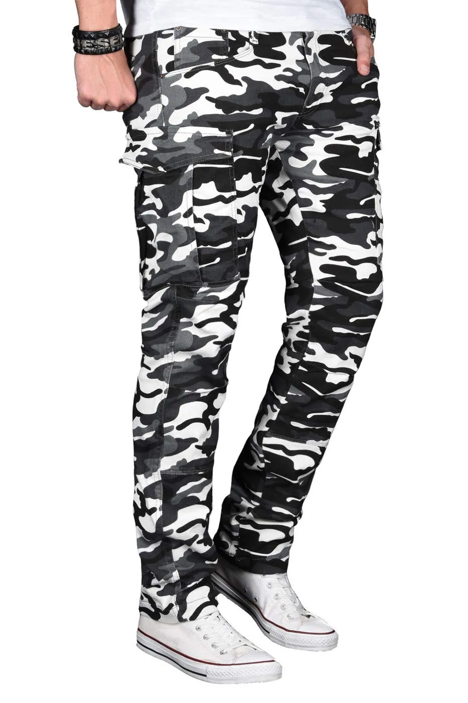 Alessandro Salvarini AS-032 Herren Cargohose Stretch Chino
