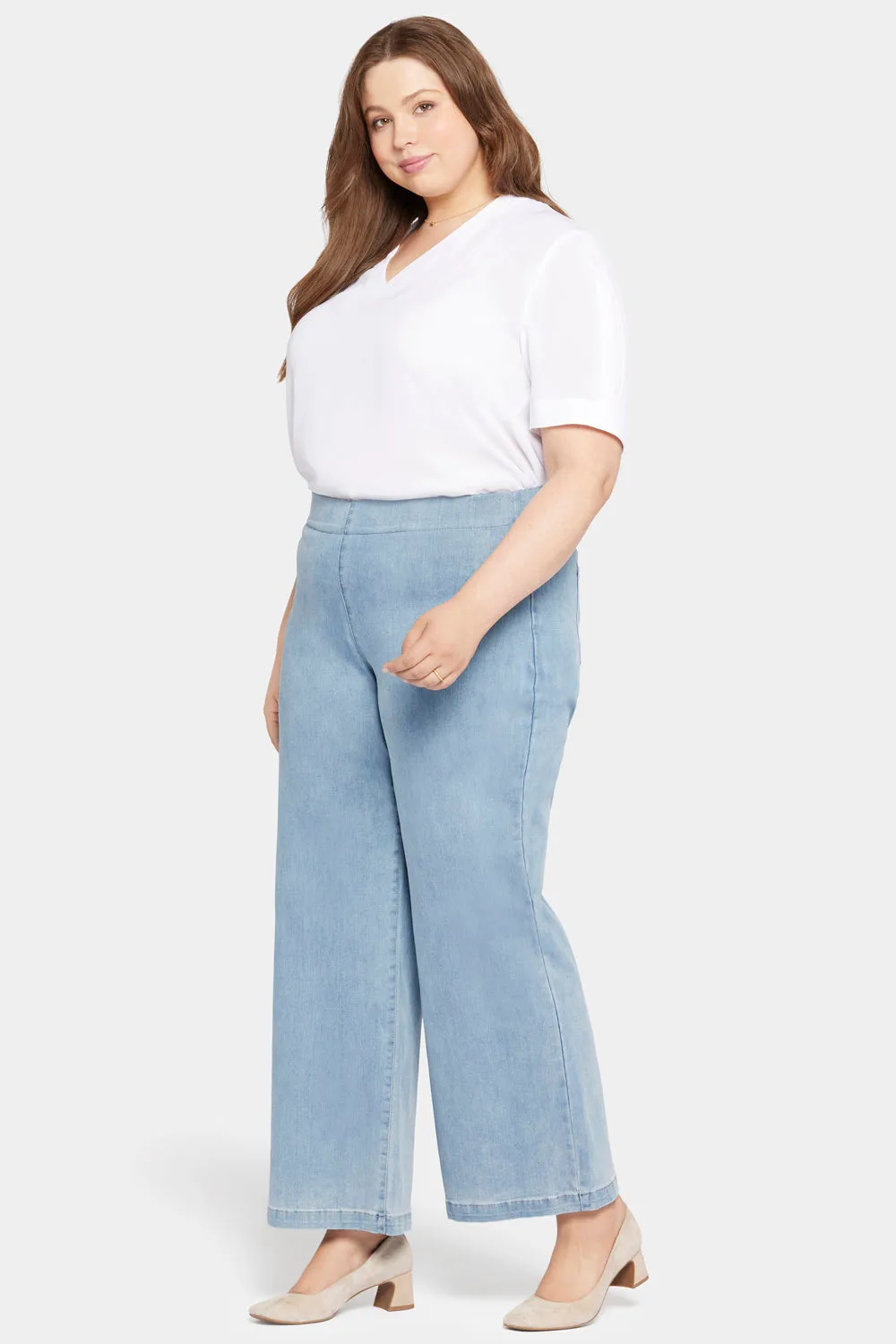 NYDJ Teresa Wide Leg Pull-On Jeans Crystalline Plus