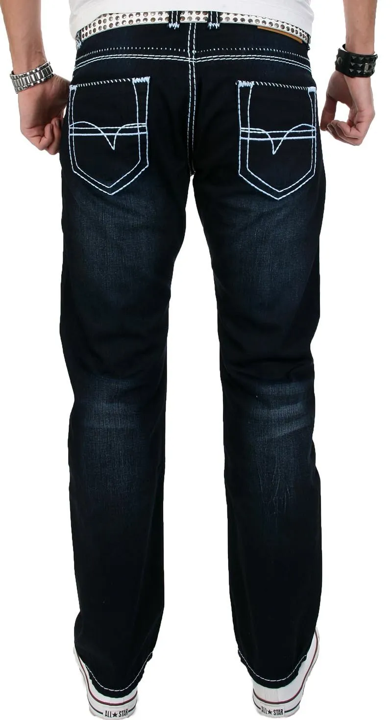Alessandro Salvarini Designer Herrenjeans Ocean Blue 42W/36L Comfort-Fit