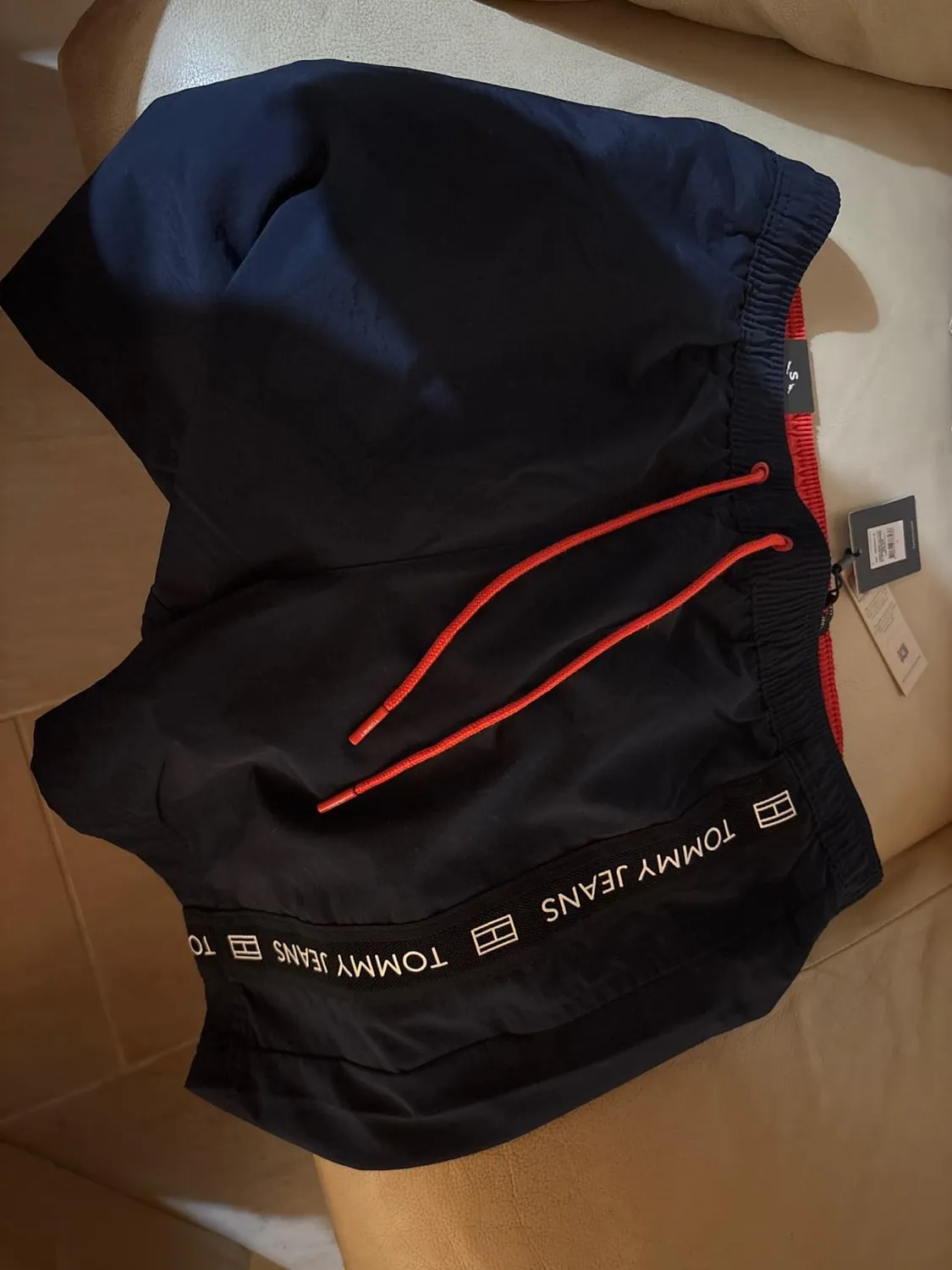 Tommy Jeans Drawstring Badehose Schwarz Polyester