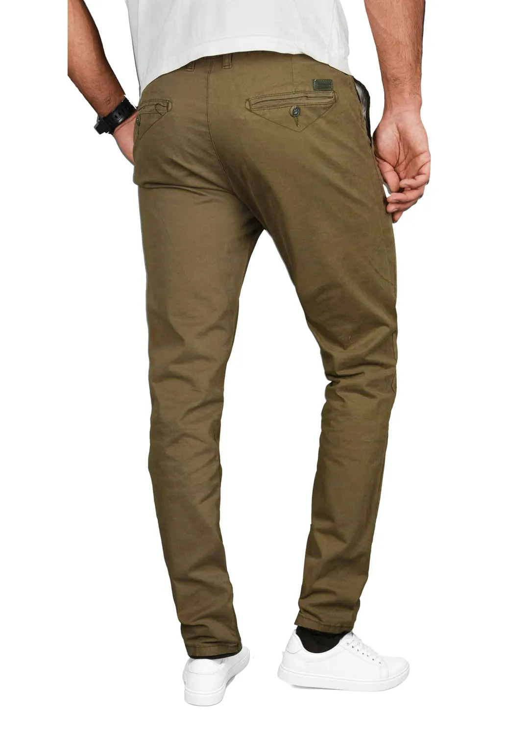 Alessandro Salvarini AS-095 Herren Chino Regular Fit Schwarz
