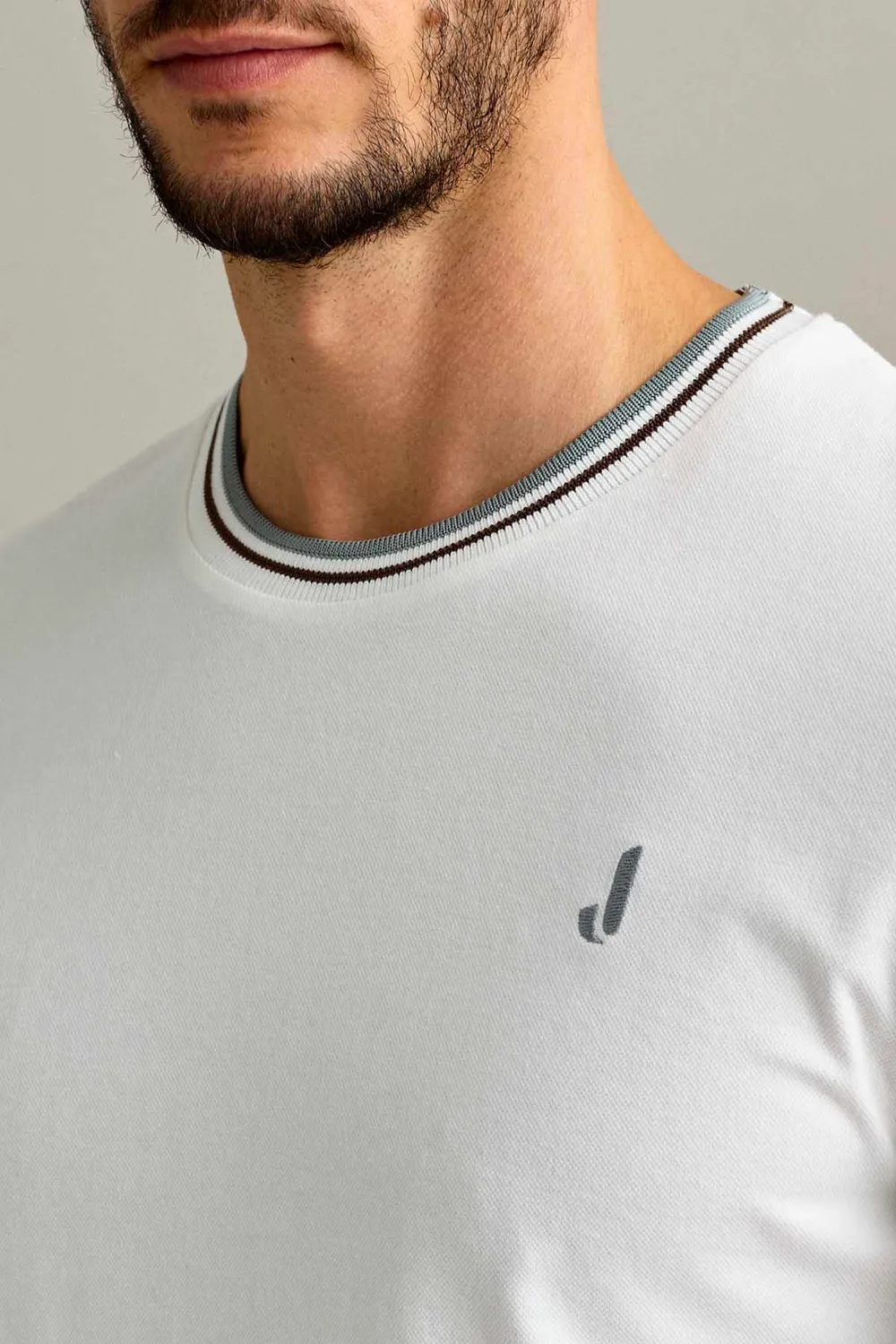 Jeckerson Piquet T-Shirt Herren weiß Kurzarm Baumwolle