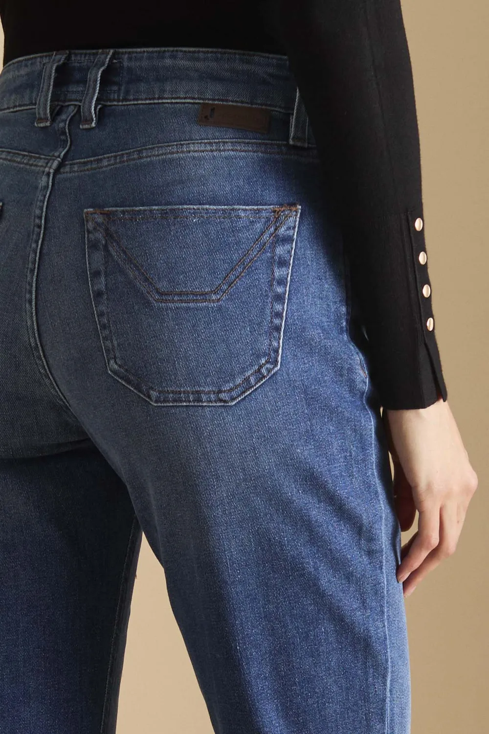 Jeckerson Jane Straight Fit Damenjeans mittelblau Denim