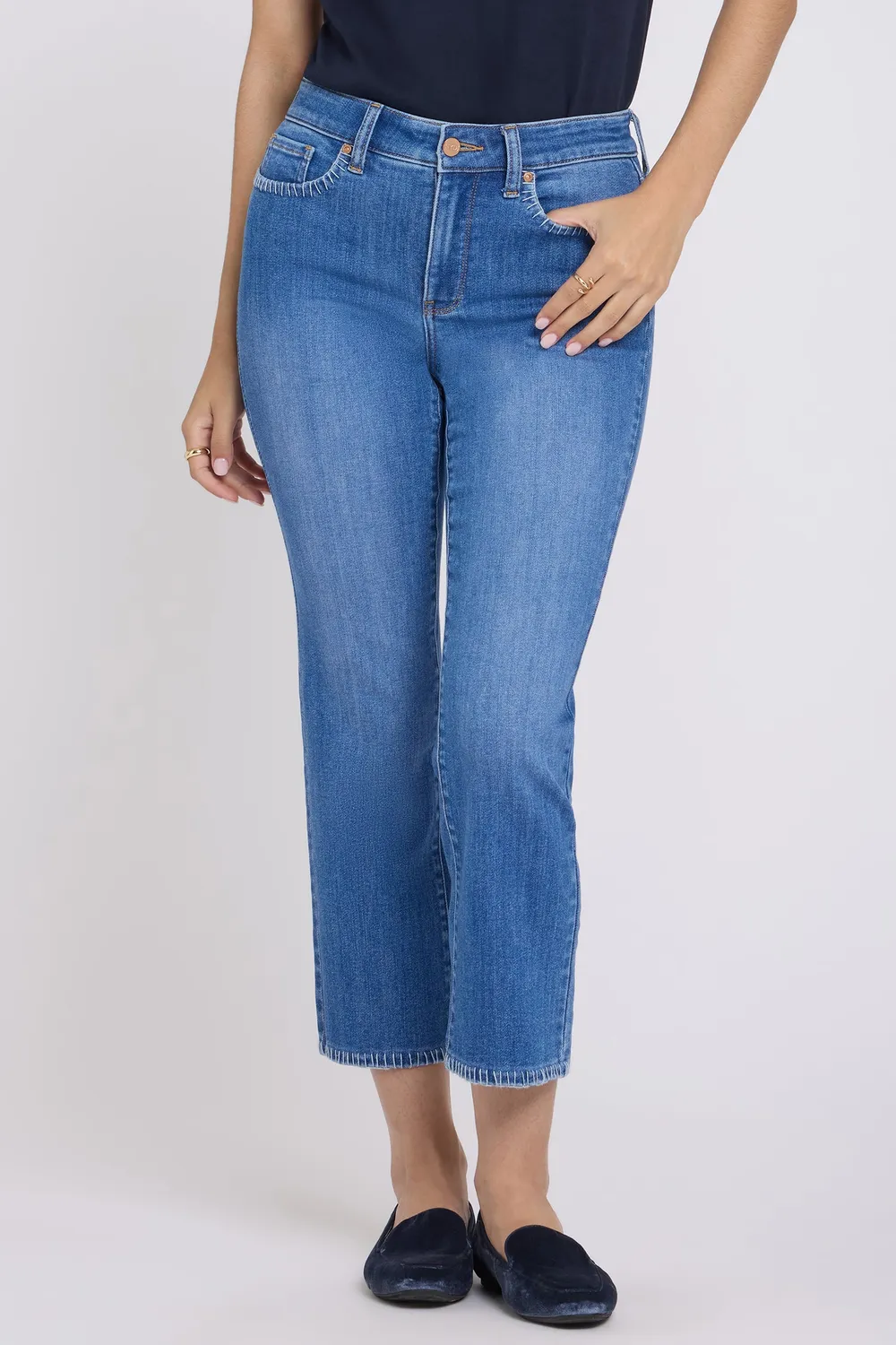 NYDJ Marilyn Straight Ankle Jeans Blue Paradise Denim