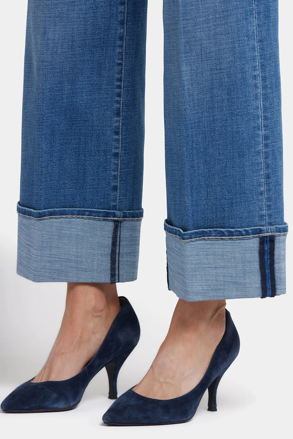 NYDJ Teresa Wide Leg Petite Jeans Stillwater Lake High-Rise