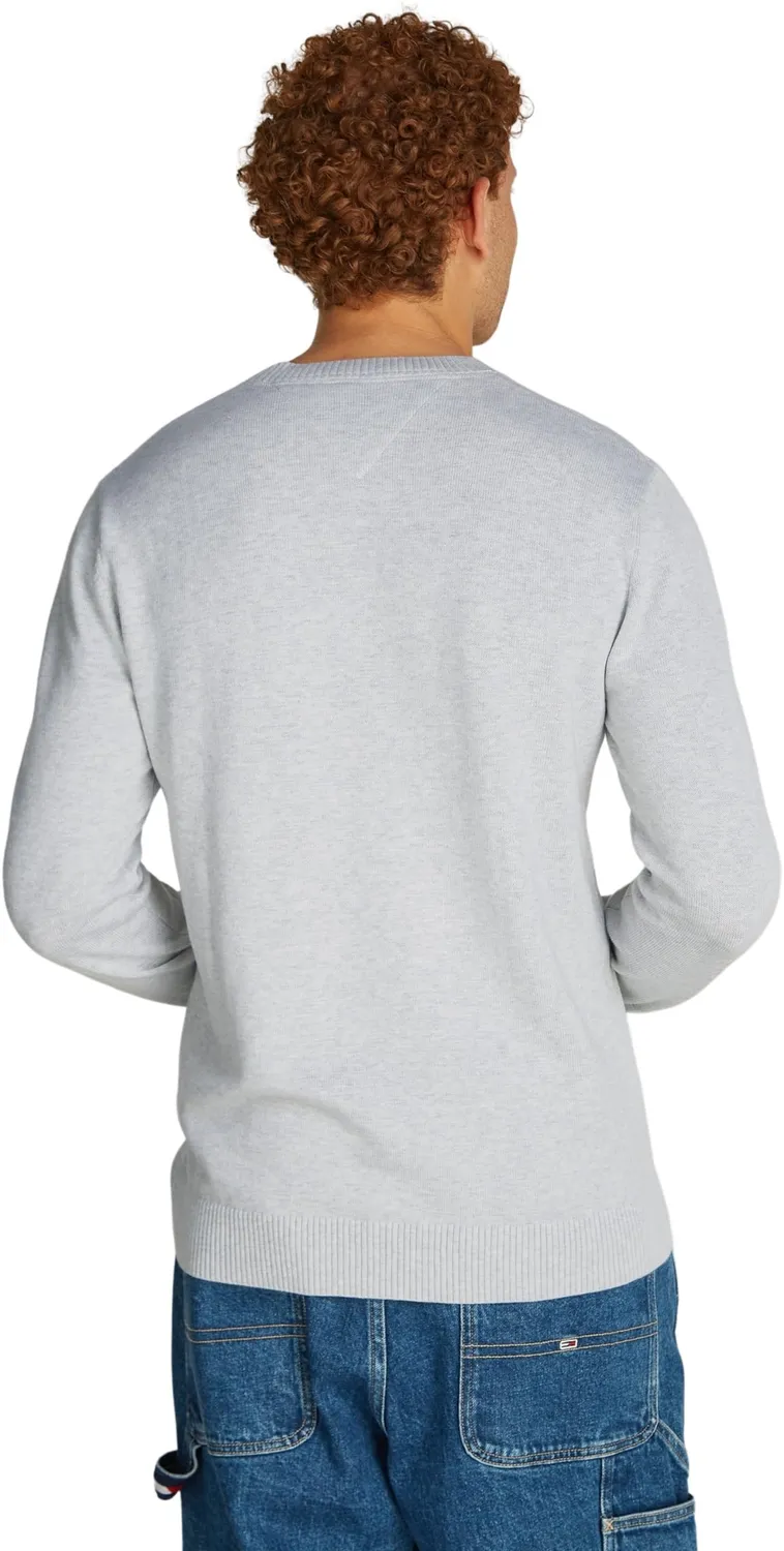 Tommy Jeans TJM Slim Essential Pullover Grau Pulli