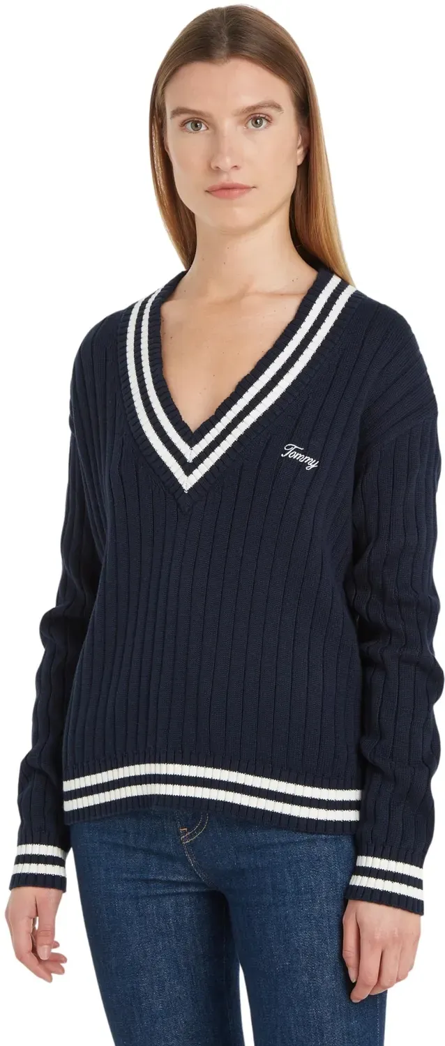 Tommy Jeans V-Ausschnitt Pullover Damen Strick