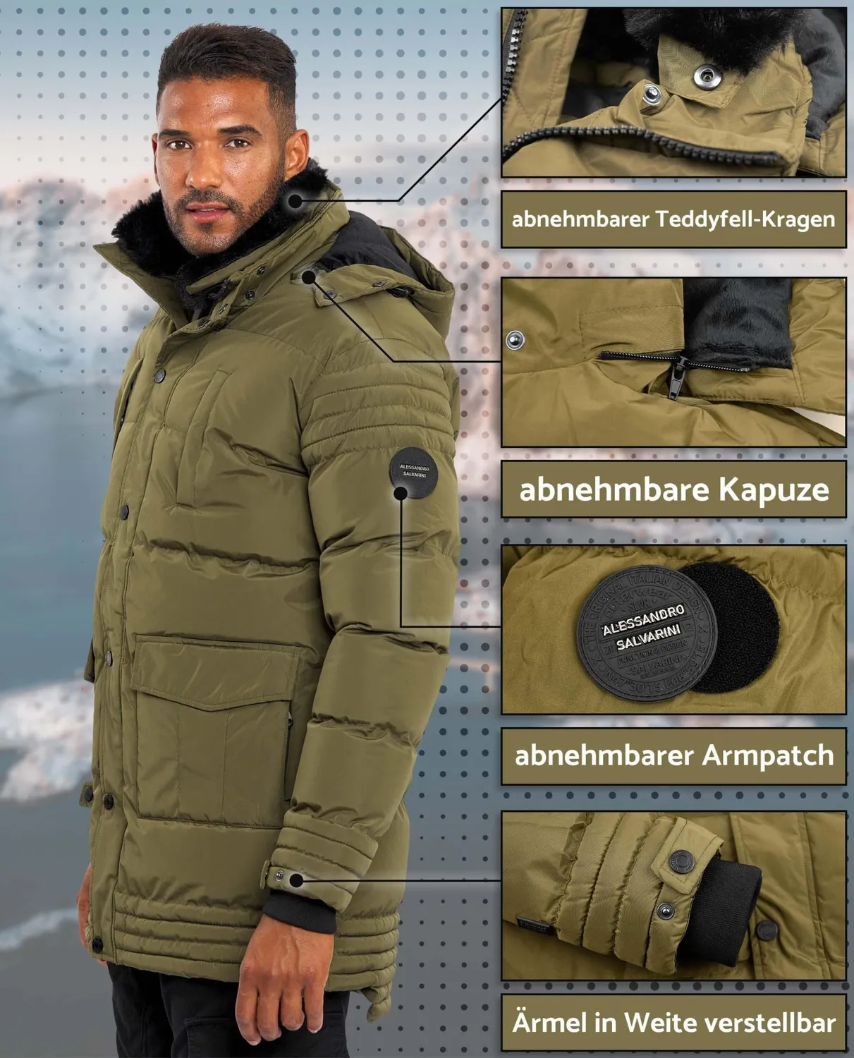 Alessandro Salvarini AS-285 Winterjacke XXL wasserabweisend