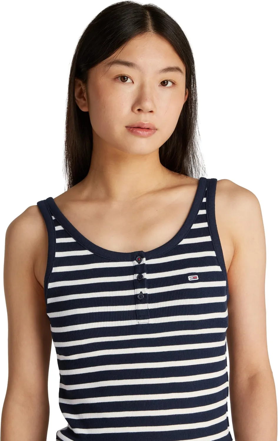 Tommy Jeans TJW Slim Button Tank Top DW0DW19492 Schwarz