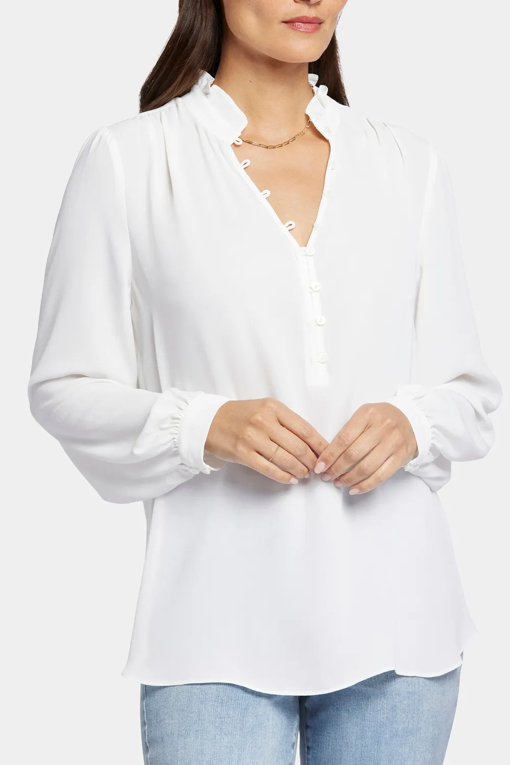 NYDJ Hannah Bluse Optic White Recycled
