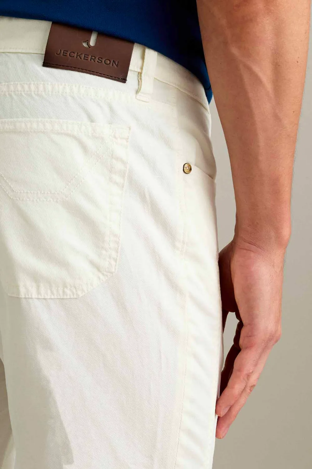 Jeckerson John Toppa Chino Slim schneeweiß Leinenmix