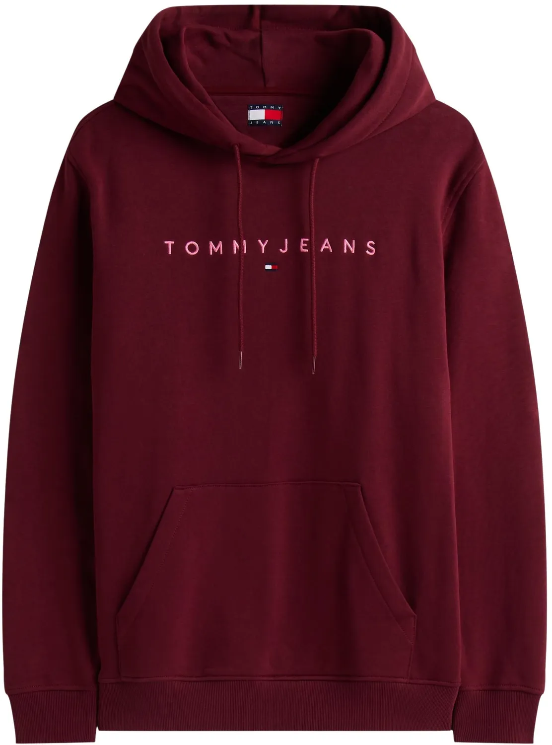 Tommy Jeans Linear Logo Hoodie Herren Kapuzenpullover Schwarz Baumwolle