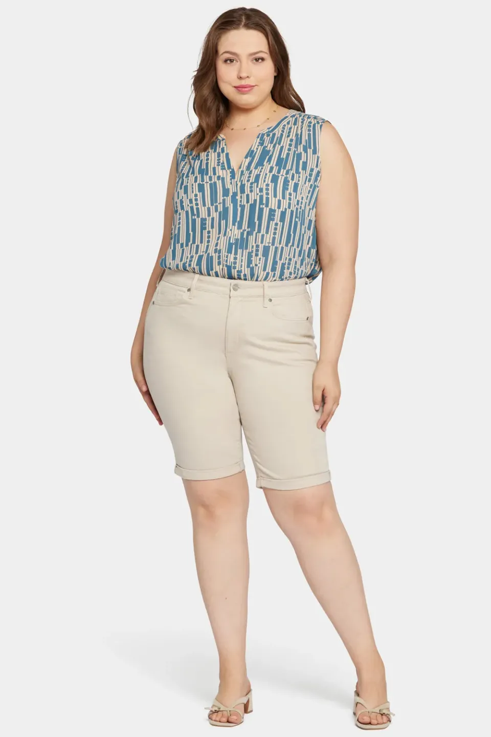 NYDJ Briella 11 Inch Denim Shorts Feather Plus
