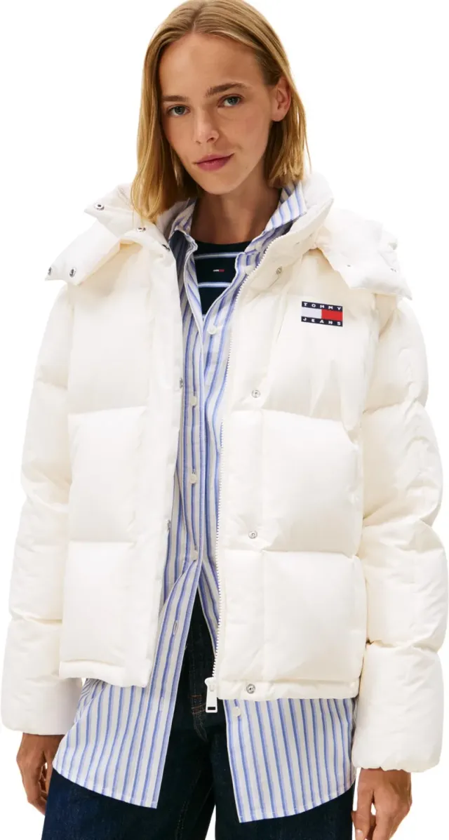 Tommy Jeans Alaska Grid Down Pufferjacke Schwarz M