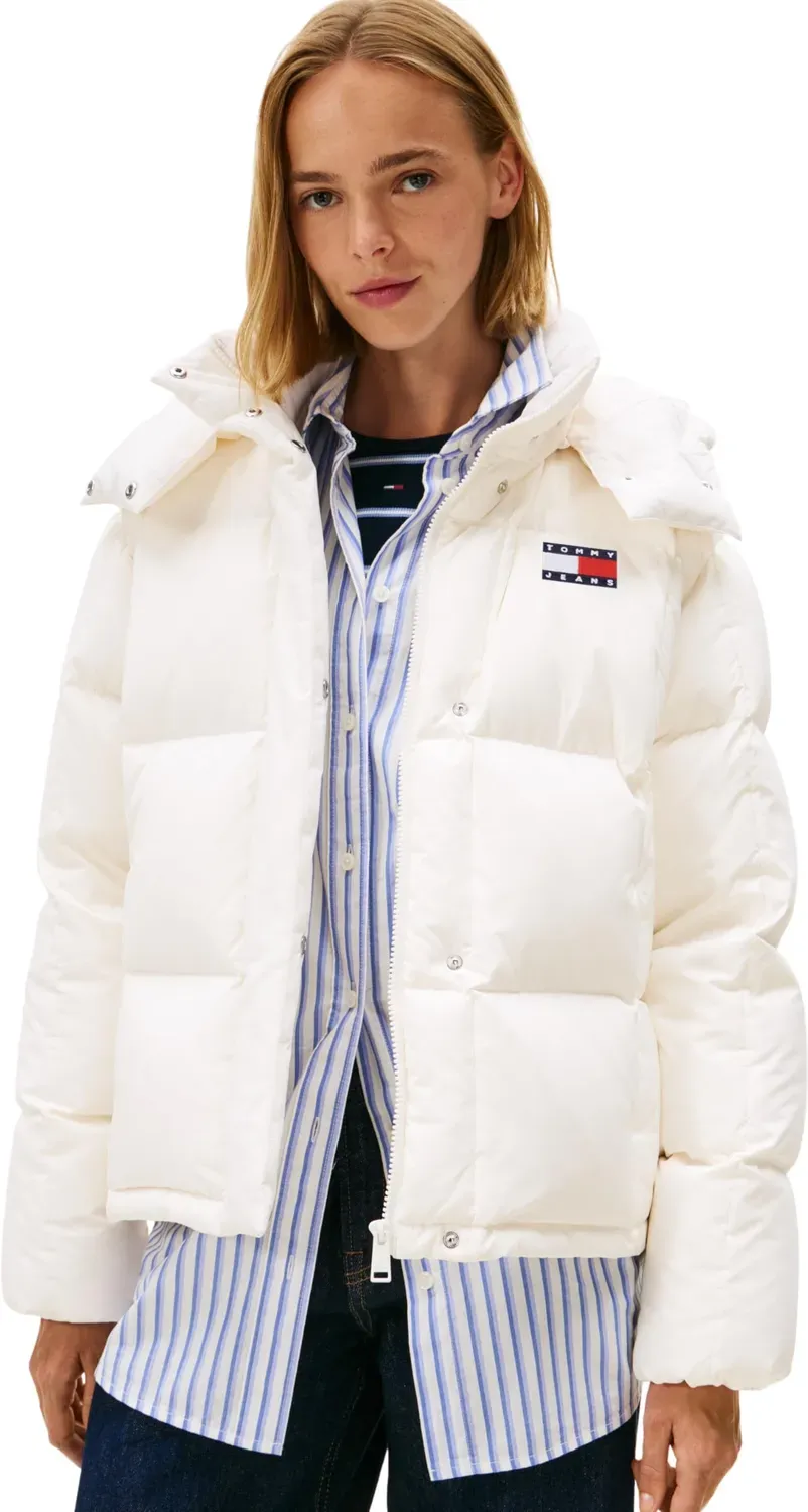 Tommy Jeans Alaska Grid Down Pufferjacke Schwarz M