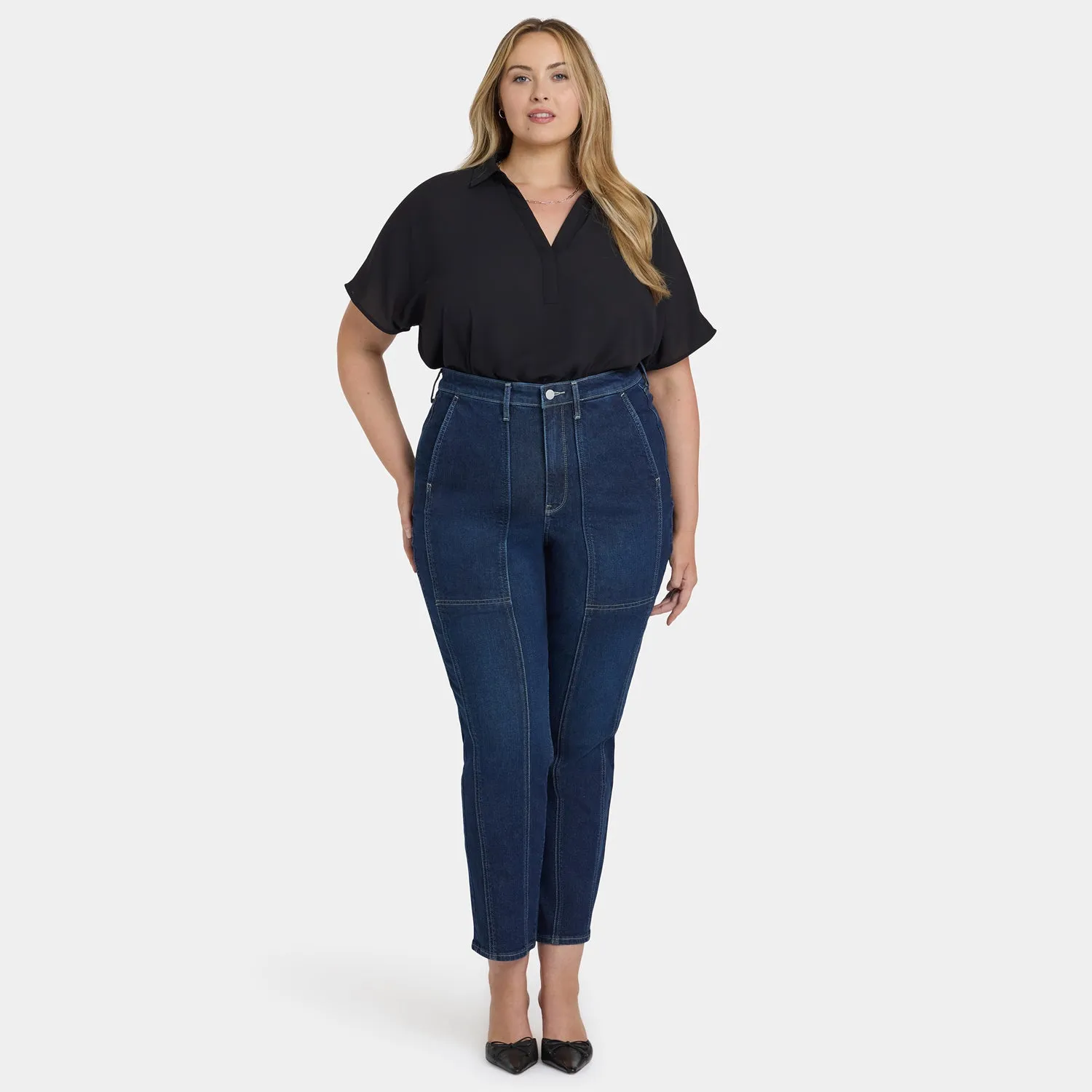 NYDJ Margot Girlfriend Jeans Plus Midnight Breeze dunkelblau