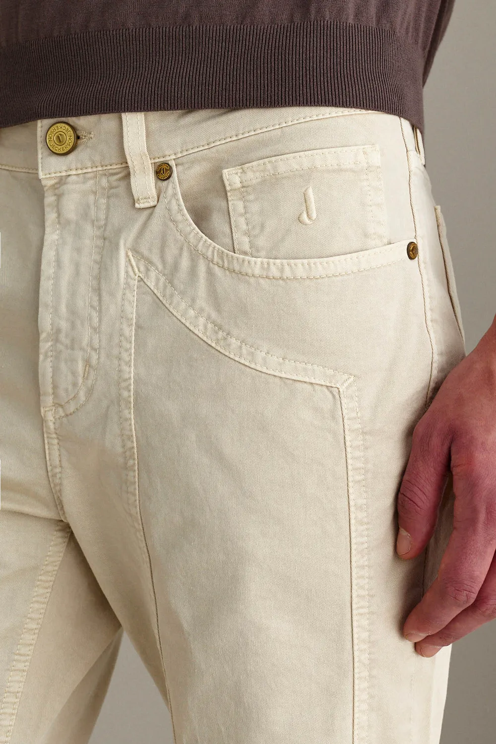Jeckerson John Hose milchweiß Slim Fit Gabardine