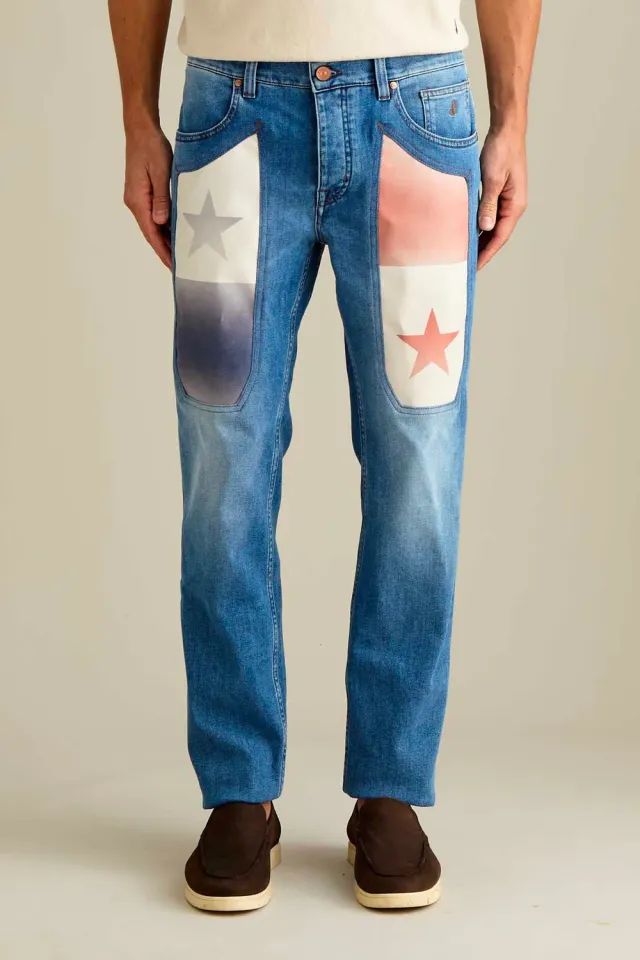 Jeckerson Anniversary Slim Fit Jeans Mittelblau Panama
