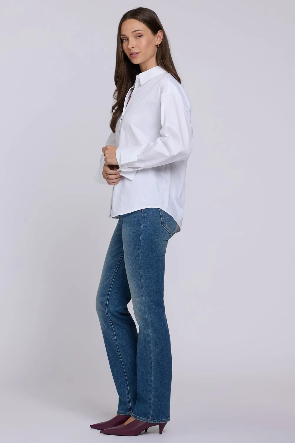 NYDJ Daphne Hemd Optic White weiß Baumwolle