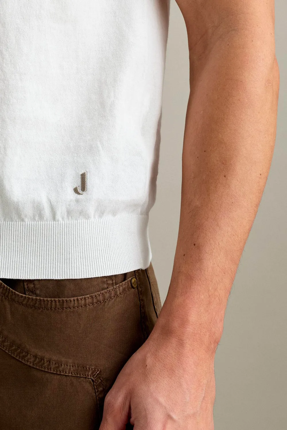 Jeckerson Polo Poloshirt Weiß Crepe-Baumwolle