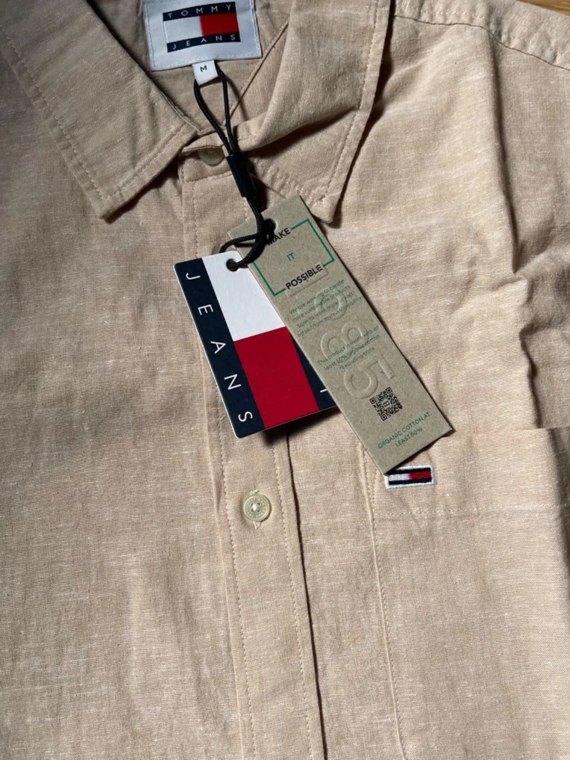 Tommy Jeans TJM Reg Linen Blend Shirt Herren Hemd XL