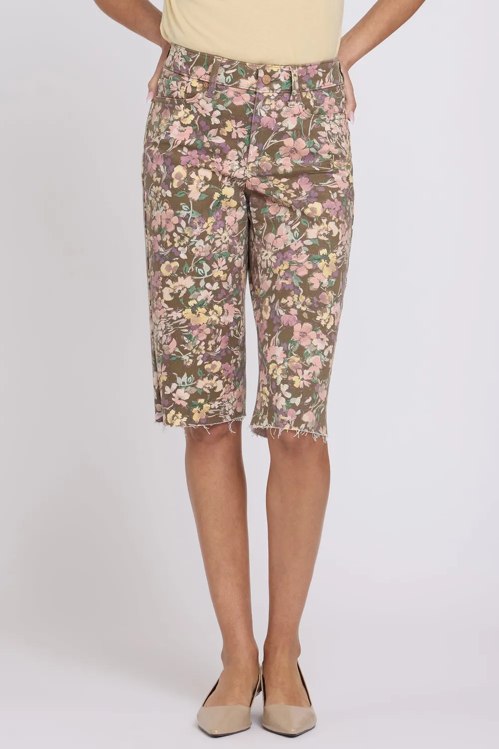 NYDJ Kristie Bermuda Shorts Petite Earth Blooms