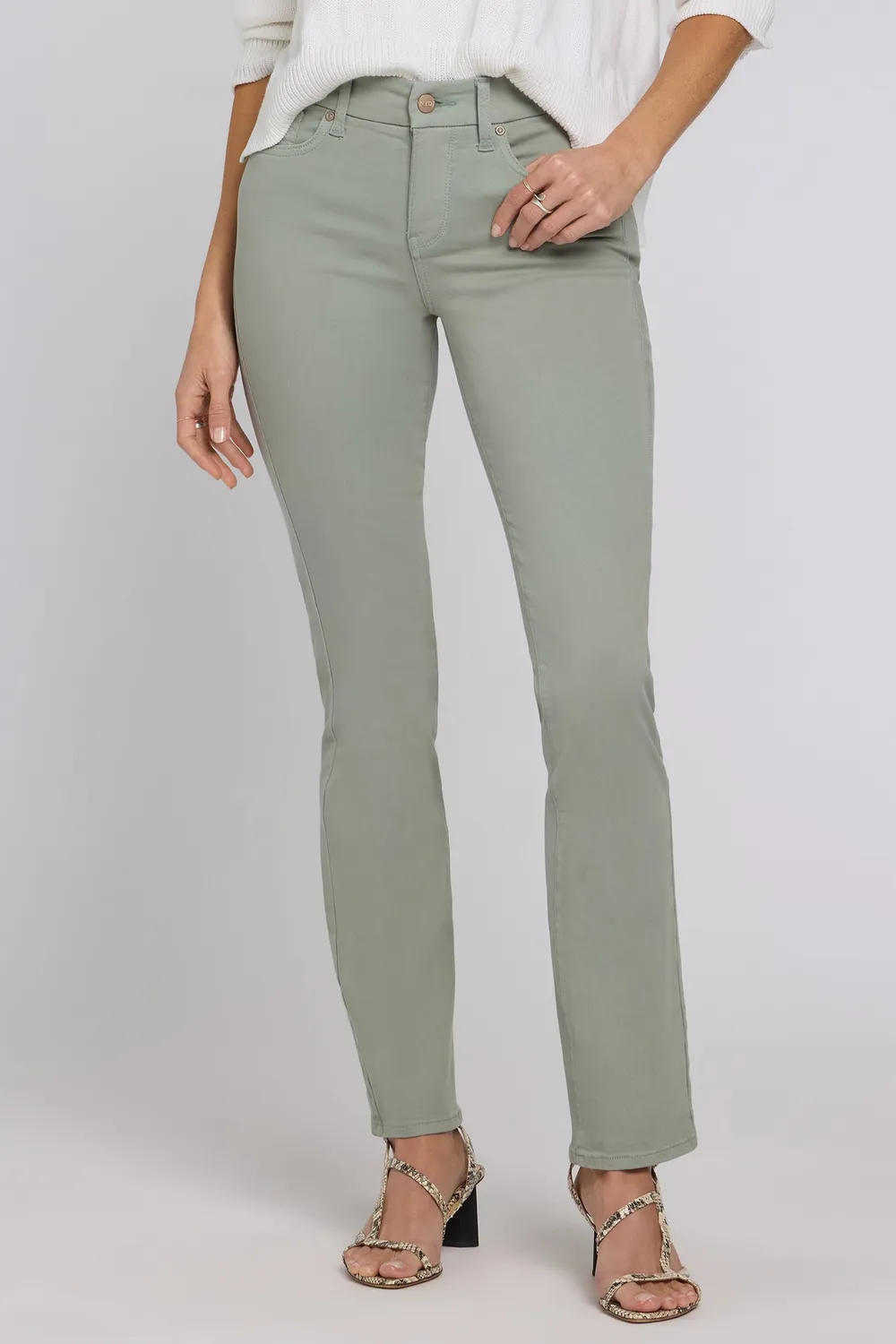 NYDJ Waist-Match Marilyn Straight Jeans Mistletoe